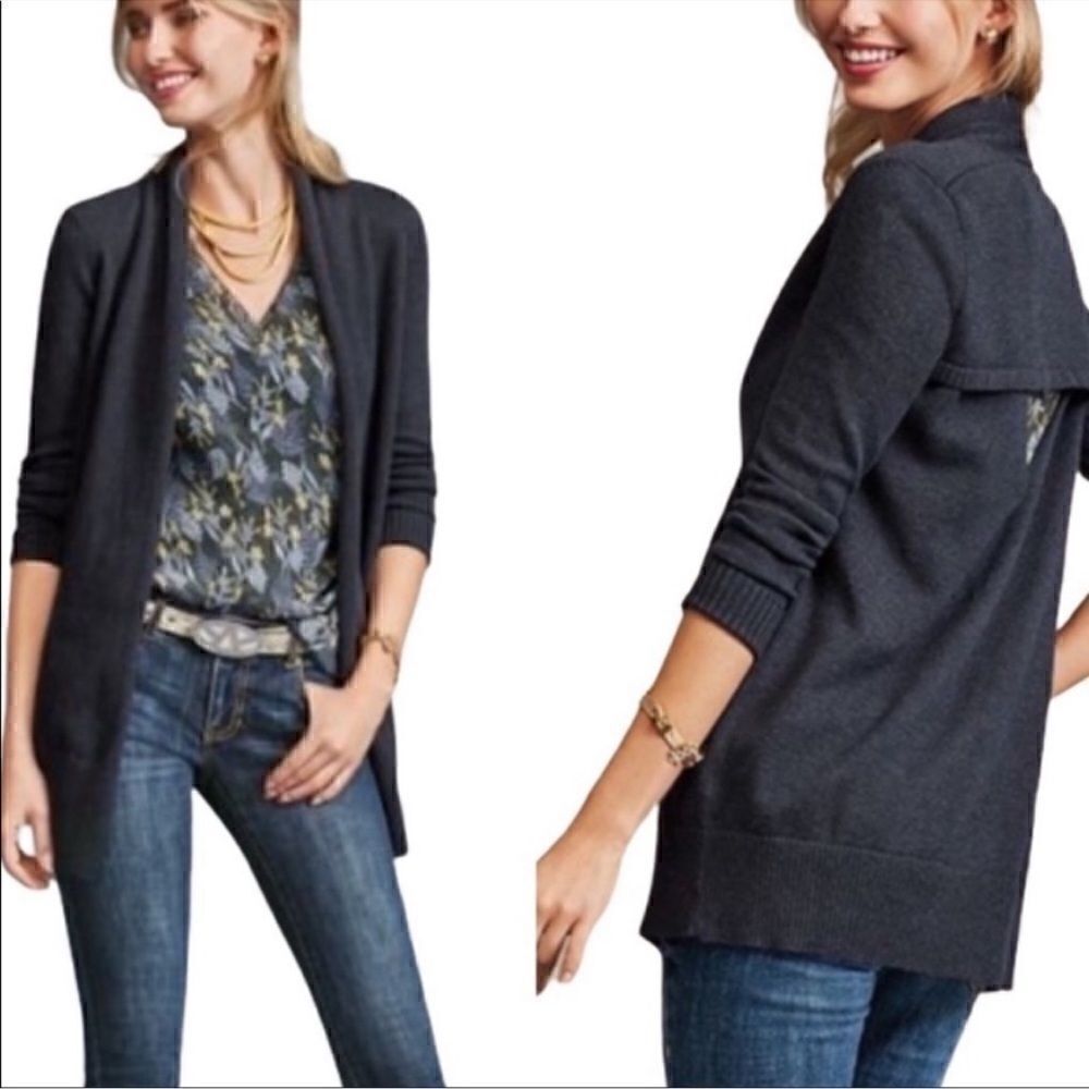 CAbi Victoria Open Front Cut Out Back Navy Cardigan S